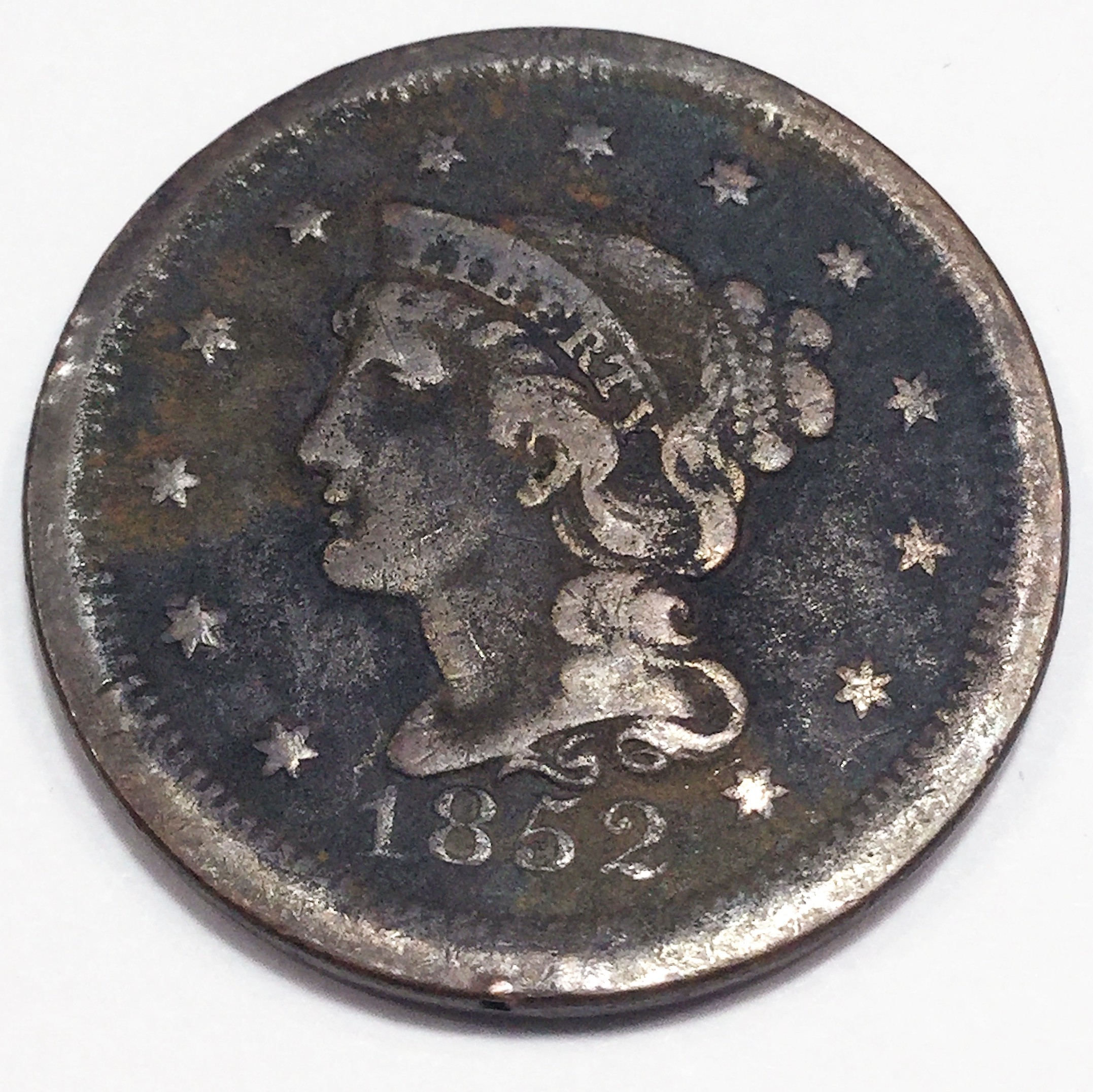 1852 Braided Hair Large Cent Beautiful High Grade Coin