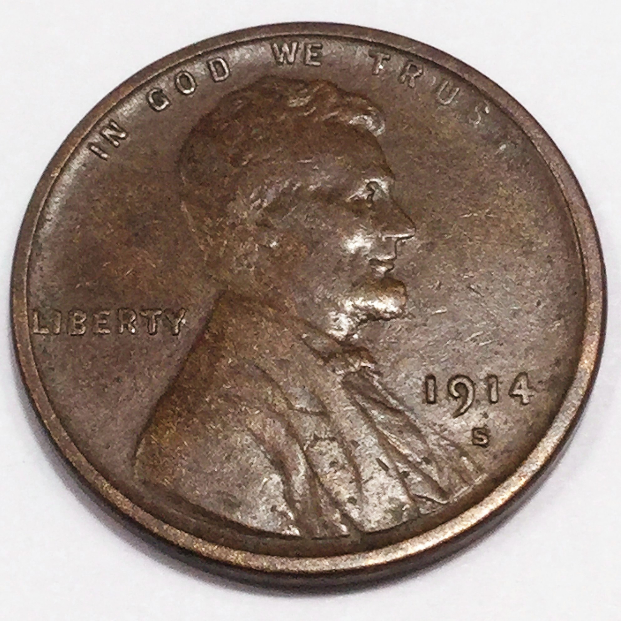 1914-S Lincoln Wheat Cent Penny Beautiful High Grade Coin Rare Date