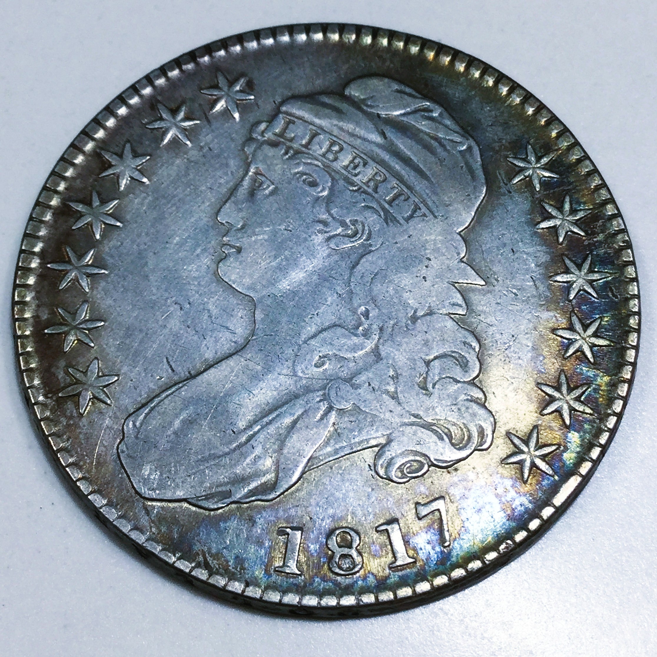 1817 Capped Bust Half Dollar Beautiful High Grade Coin Rare Date 