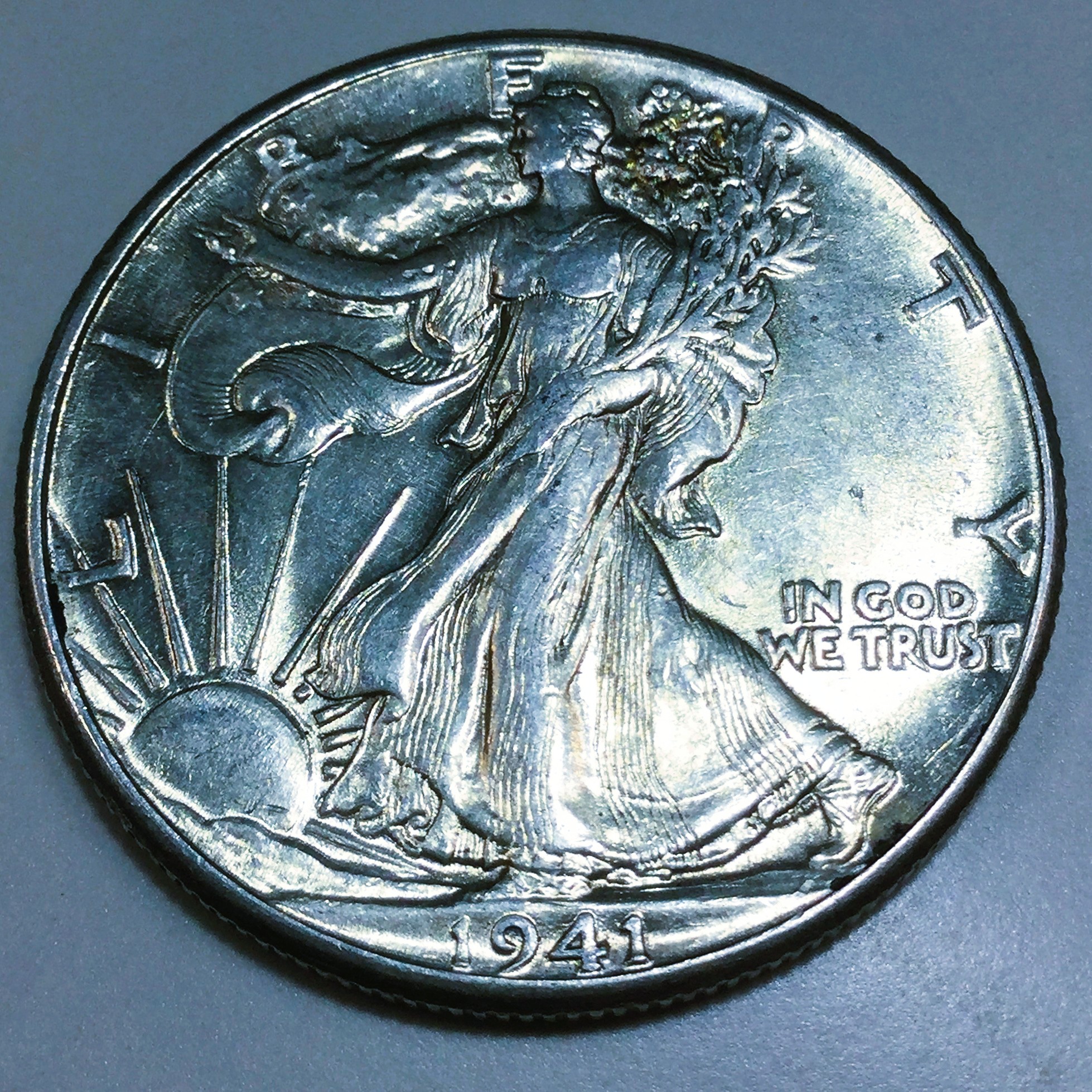 1941 Uncirculated Walking Liberty Half Dollar Beautiful Coin