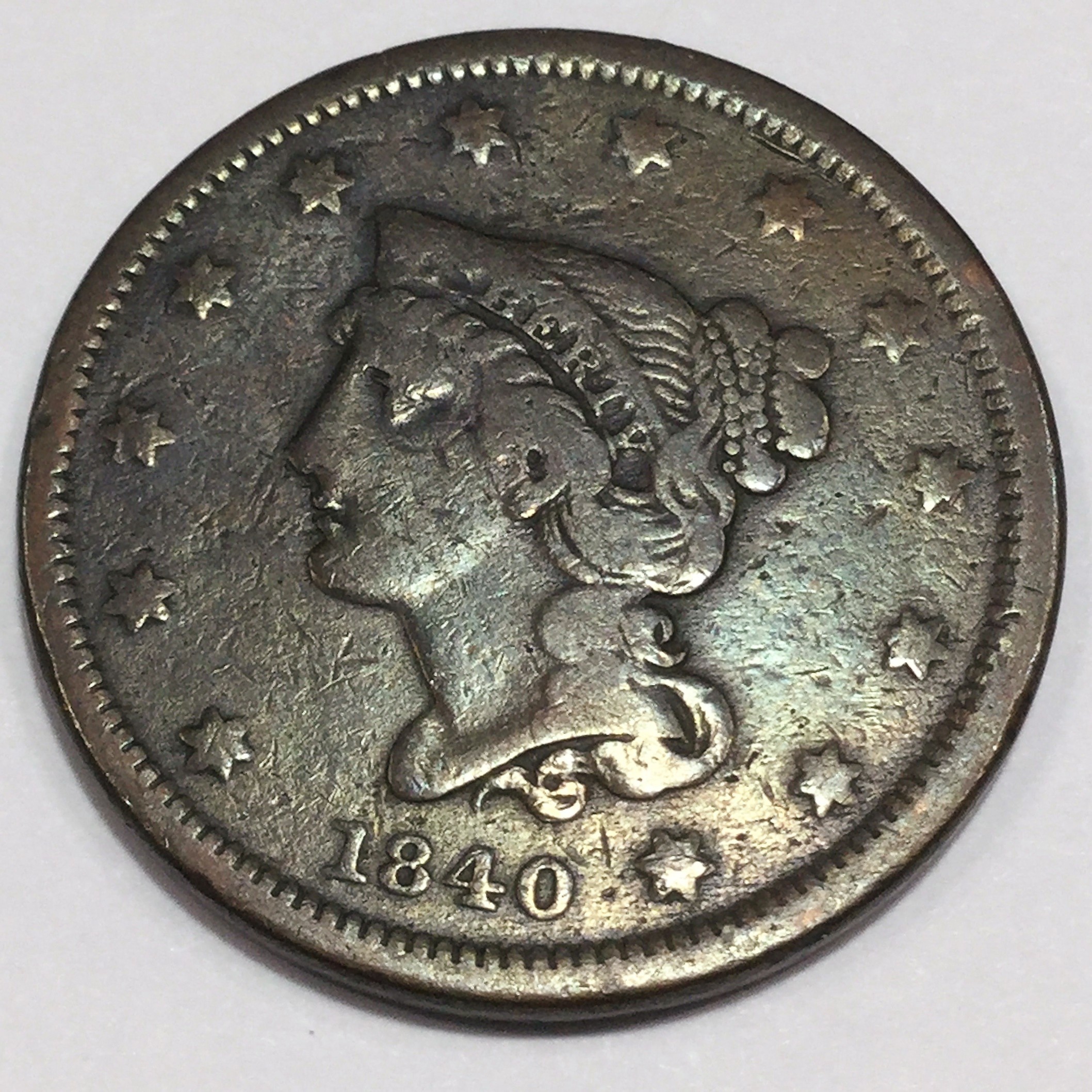 1840 Braided Hair Large Cent Beautiful High Grade Coin Rare Date 