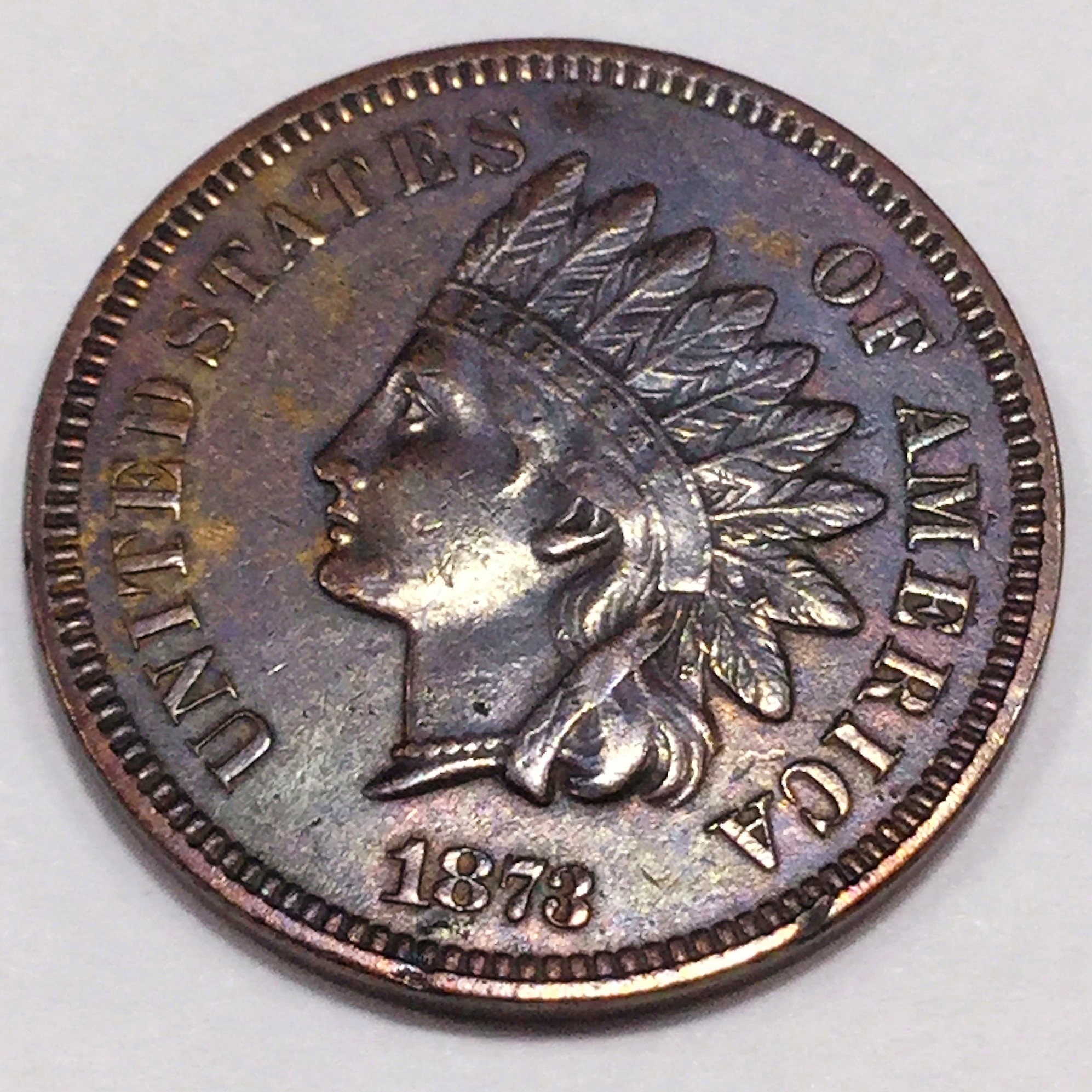 1873 Indian Head Penny Beautiful High Grade Coin Rare Date 