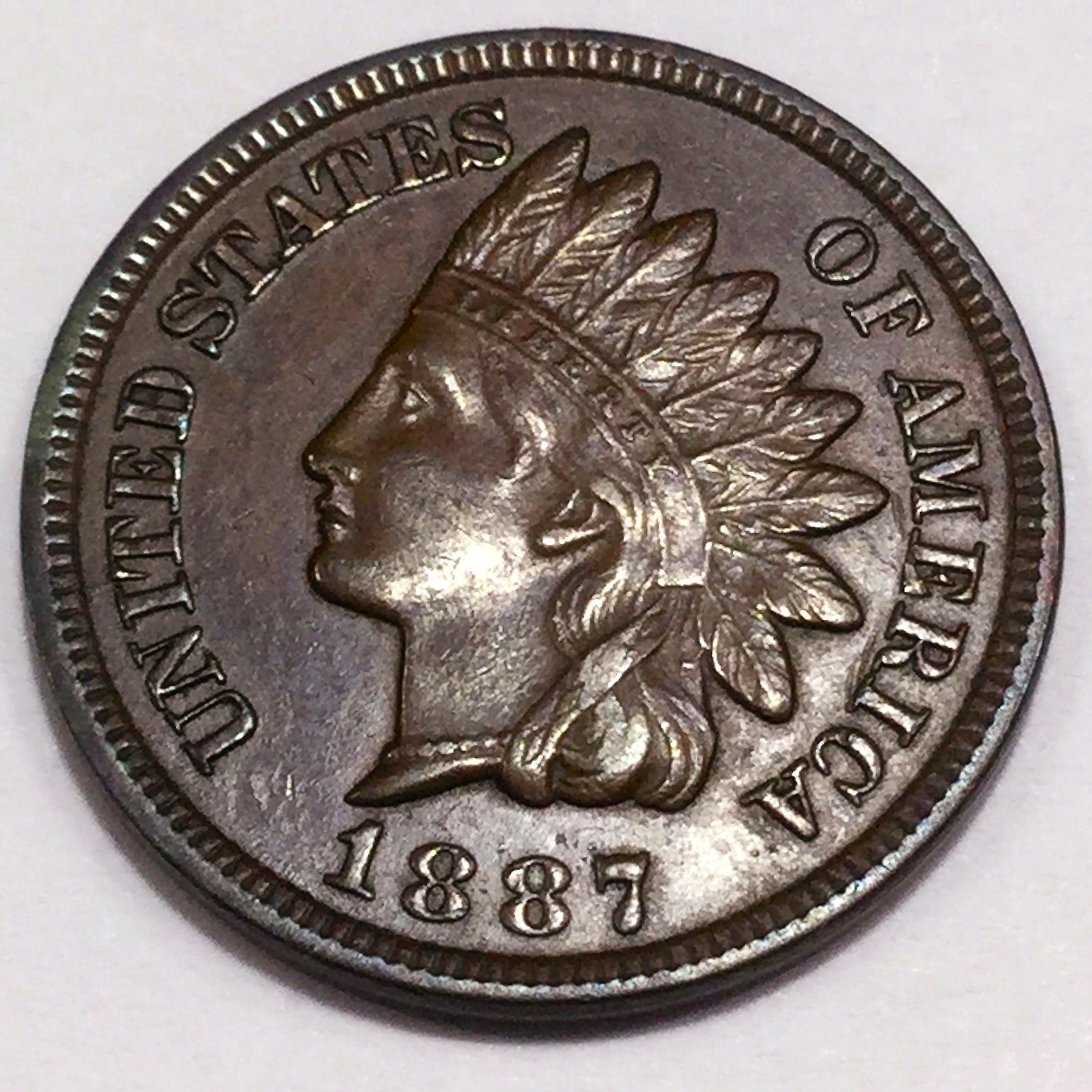 1887 Indian Head Penny Beautiful High Grade Coin Rare Date 