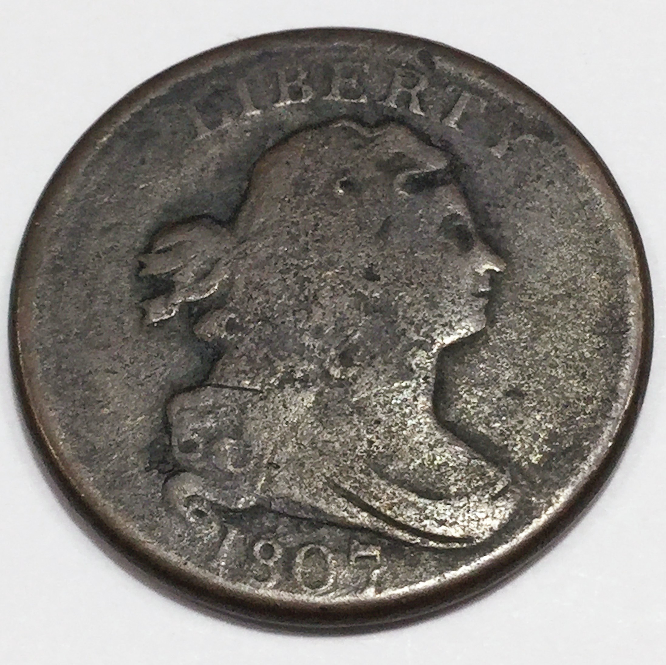 1807 Draped Bust Half Cent Beautiful Coin Rare Date 