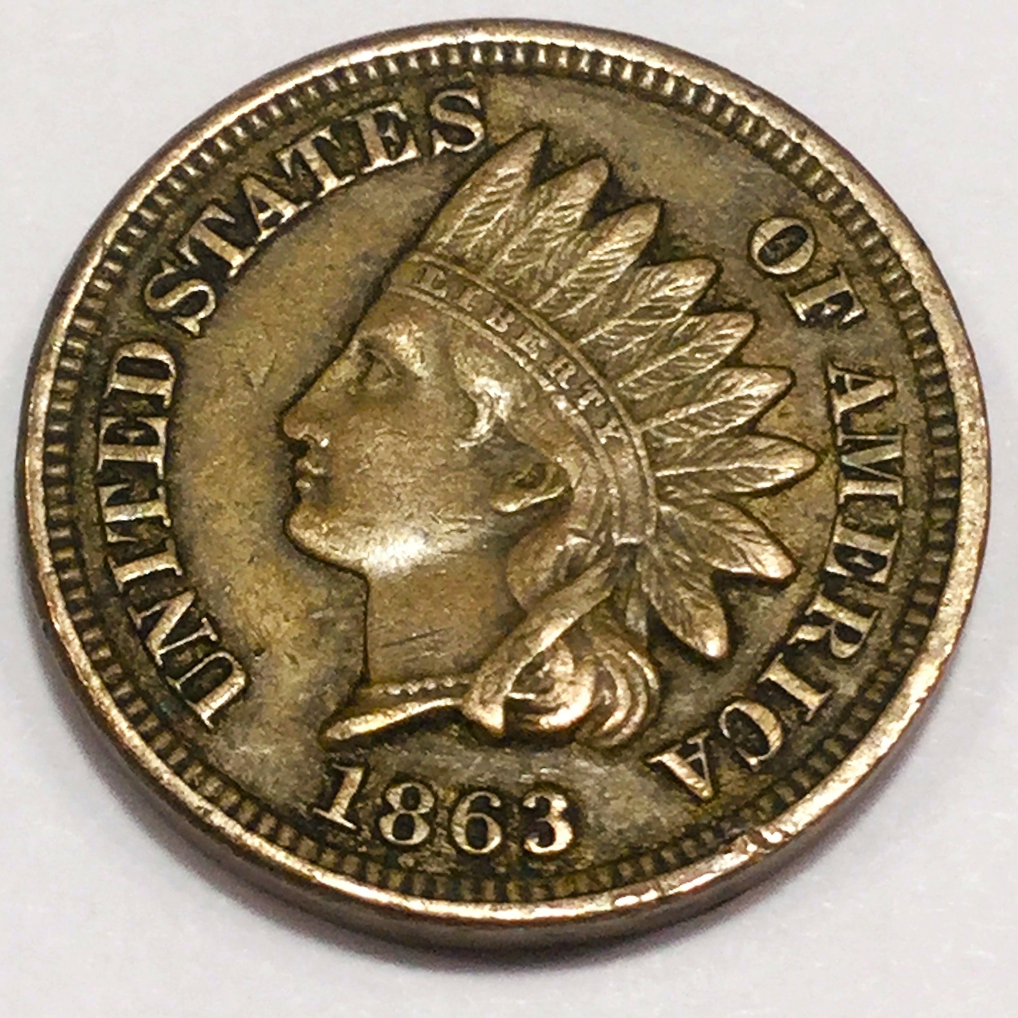 1863 Indian Head Penny Beautiful High Grade Coin Rare Date