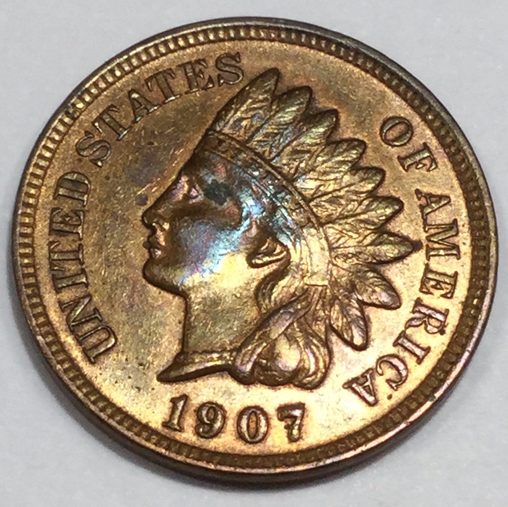 1907Indian Head Penny Beautiful High Grade Coin Property Room
