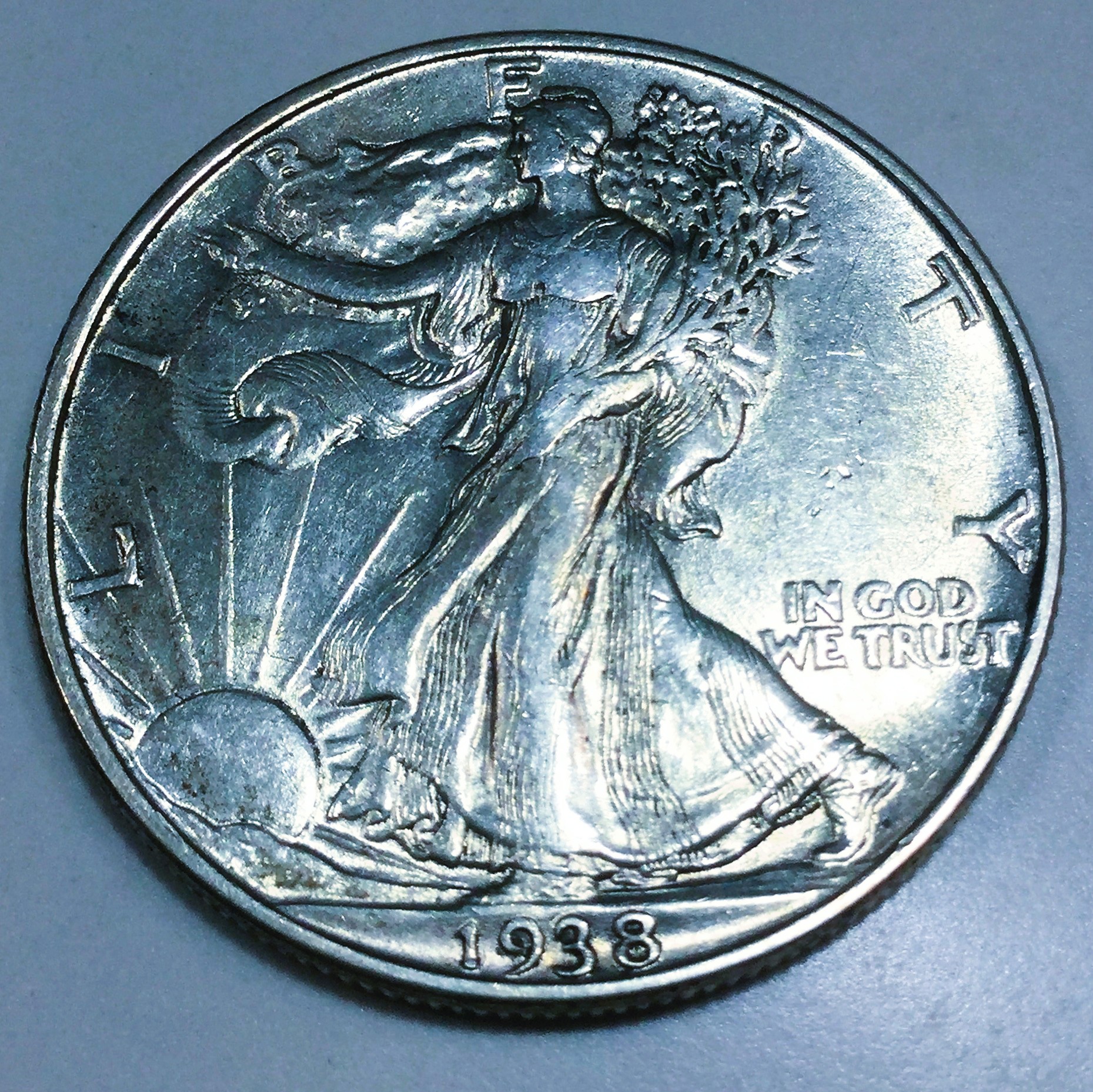 1938 Walking Liberty Half Dollar Beautiful High Grade Coin Rare Date 