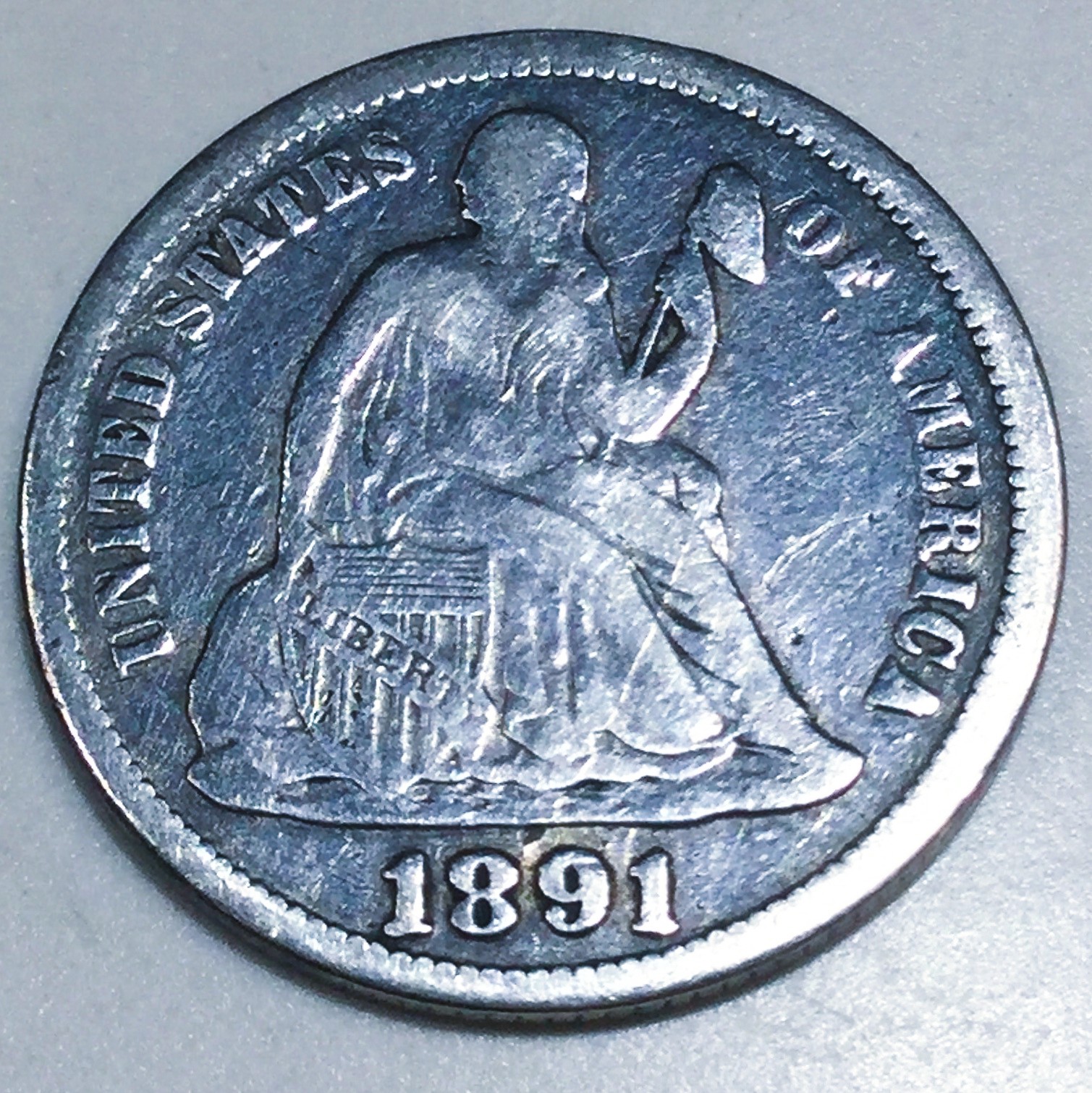 1891 Seated Liberty Dime Beautiful Coin Rare Date 