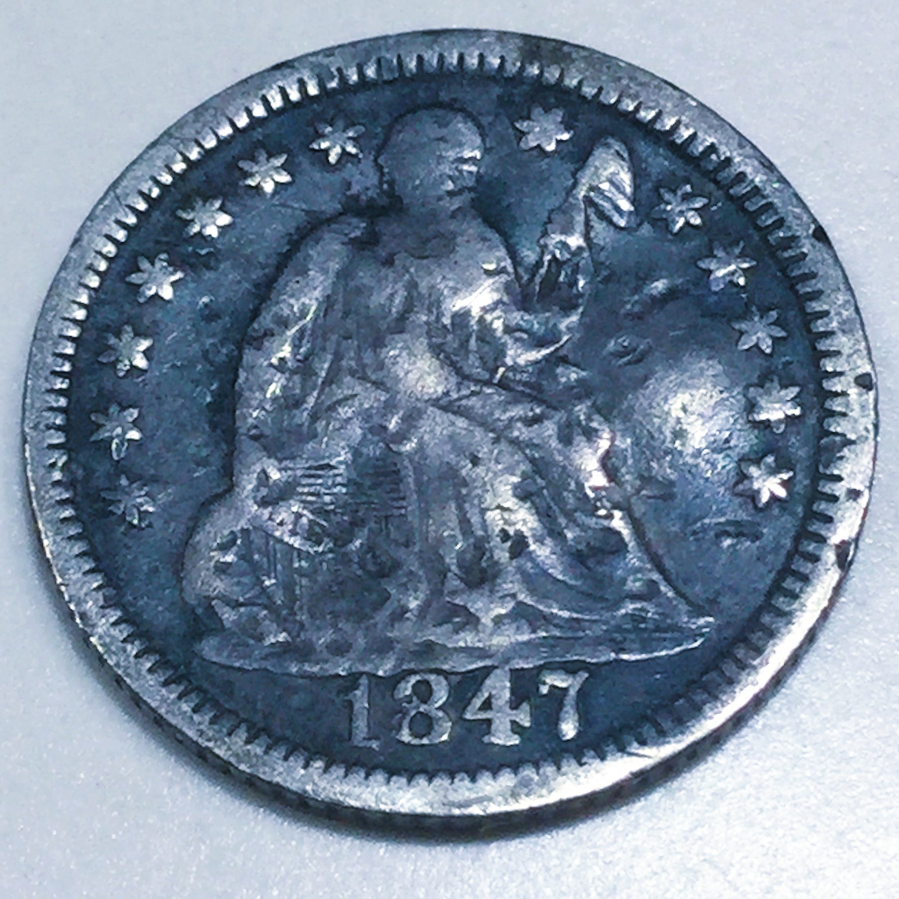 1847 Seated Liberty Half Dime Beautiful Coin Rare Date