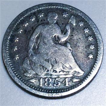 1854 Seated Liberty Half Dime Beautiful Coin 