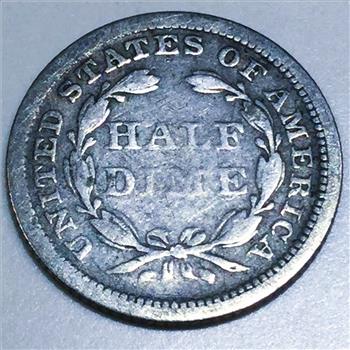 1854 Seated Liberty Half Dime Beautiful Coin 