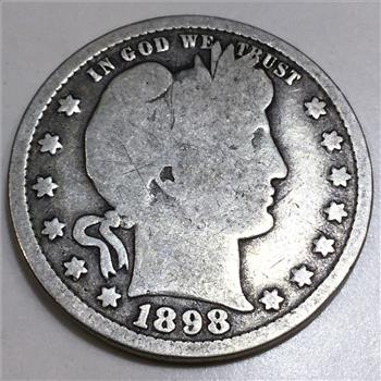1898 Barber Quarter Beautiful Coin