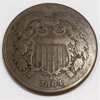 1864 Two Cent Piece Beautiful Coin 
