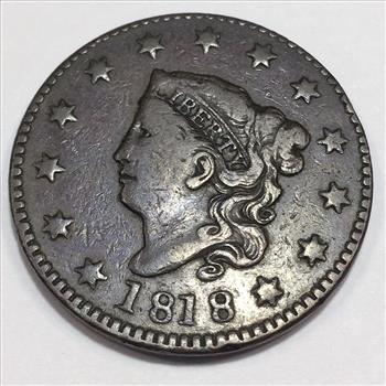 1818 Coronet Head Large Cent Beautiful Coin