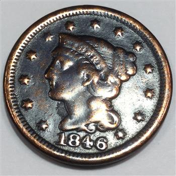 1846 Braided Hair Large Cent Beautiful High Grade Coin