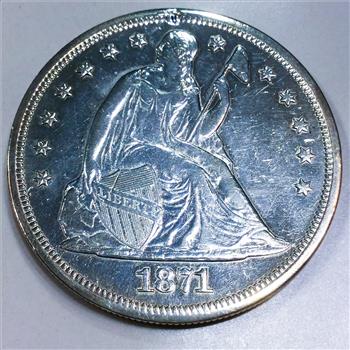 1871 AU/BU Seated Liberty Dollar Beautiful Coin 
