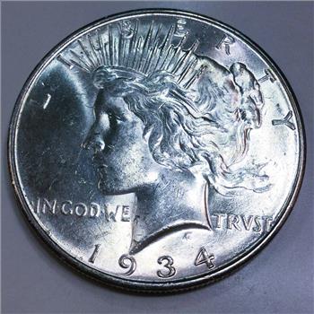 1934-D Uncirculated Peace Silver Dollar Beautiful Coin Rare Date  