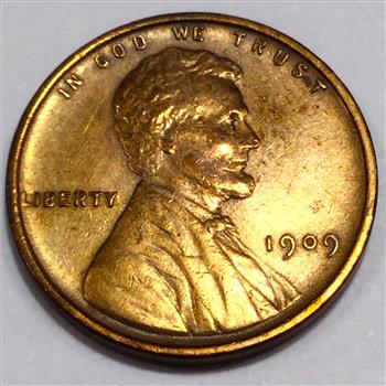 1909 VDB AU/BU Lincoln Wheat Cent Penny Beautiful Coin