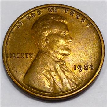 1924 AU/BU Lincoln Wheat Cent Penny Beautiful Coin