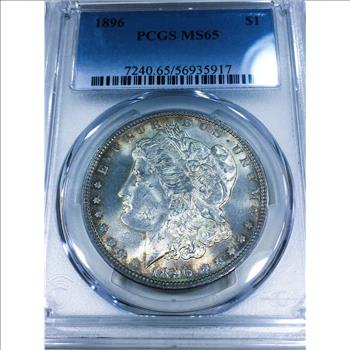 1896 Morgan Silver Dollar PCGS MS65 Beautiful Coin