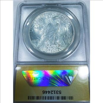 1923 Peace Silver Dollar ANACS MS64 Beautiful Coin 