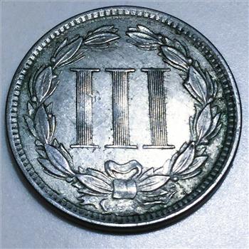 1867 Three Cent Nickel Beautiful High Grade Coin