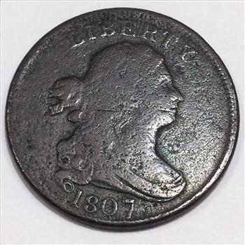 1807 Draped Bust Half Cent Beautiful Coin Rare Date