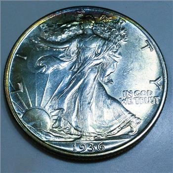 1936 Uncirculated Walking Liberty Half Dollar Beautiful Coin 