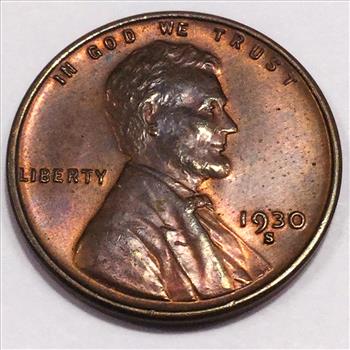 1930-S Uncirculated Lincoln Wheat Cent Penny Beautiful Coin 