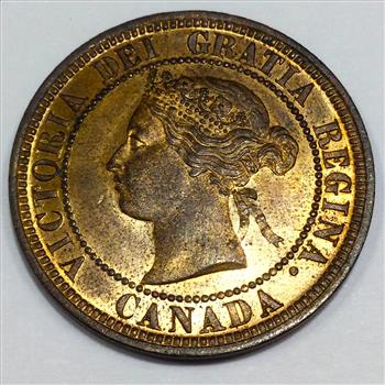 1876-H Uncirculated Red Canada Large Cent Beautiful Coin