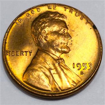 1953-S Gem Uncirculated Red Lincoln Wheat Cent Penny Beautiful Coin