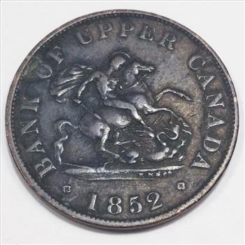 1852 Bank Of Upper Canada Half Penny Token