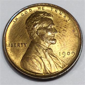 1909 VDB Uncirculated Lincoln Wheat Cent Penny Beautiful Coin 