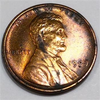 1909 VDB Uncirculated Lincoln Wheat Cent Penny Beautiful Coin 