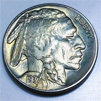 1937 Gem Uncirculated Buffalo Nickel Beautiful Coin 