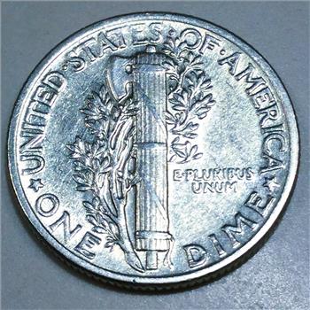 1942 Uncirculated Mercury Silver Dime Beautiful Coin 