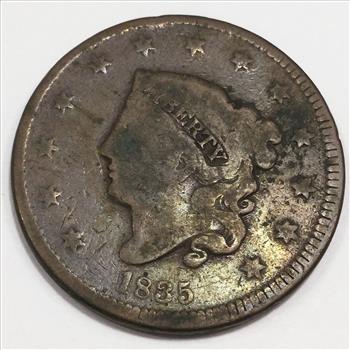 1835 Coronet Head Large Cent Beautiful Coin 