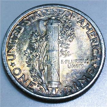 1945-S AU/BU Mercury Dime Beautiful Coin 