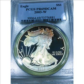 2003-W American Silver Eagle PCGS PR69DCAM Beautiful Coin 