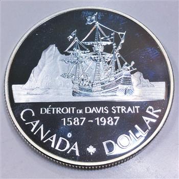 1987 Proof Canadian Silver Dollar Beautiful Coin 