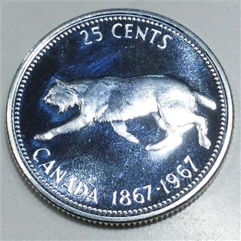 1967 Proof Canada 25 Cents 80% Silver Beautiful Coin 