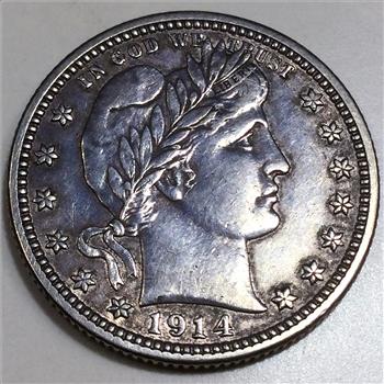 1914 Barber Quarter Beautiful High Grade Coin