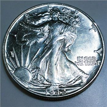 1942 Uncirculated Walking Liberty Half Dollar Beautiful Coin 