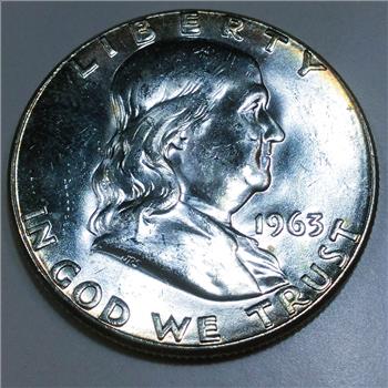 1963 Gem Uncirculated Franklin Half Dollar Beautiful Coin 