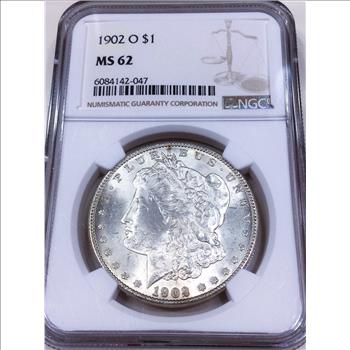 1902-O Morgan Silver Dollar NGC MS62 Beautiful Coin