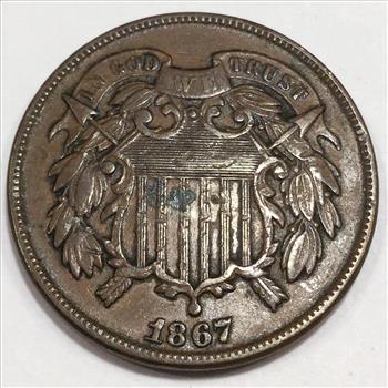 1867 Two Cent Piece Beautiful High Grade Coin 