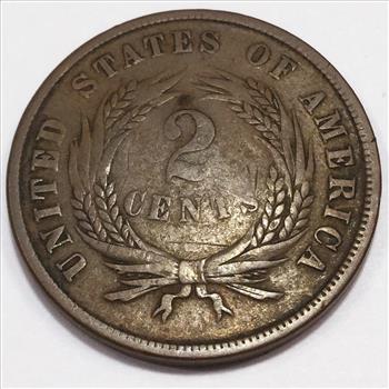 1865 Two Cent Piece Beautiful Coin 