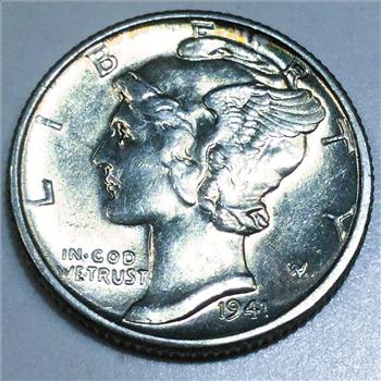 1941-S Uncirculated Mercury Dime Beautiful Coin