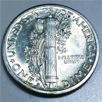 1941-S Uncirculated Mercury Dime Beautiful Coin