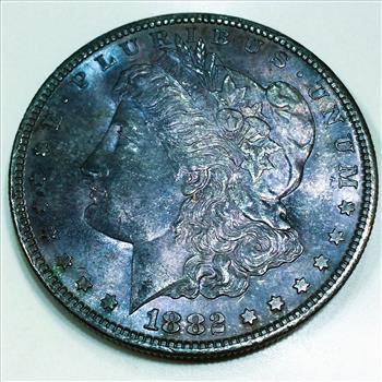 1882-S Gem Uncirculated Morgan Silver Dollar Beautiful Coin Nice Toning 